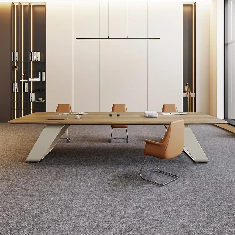 Conference table, simple and modern, bar shaped table, conference room, office, multi person training, negotiation, furniture