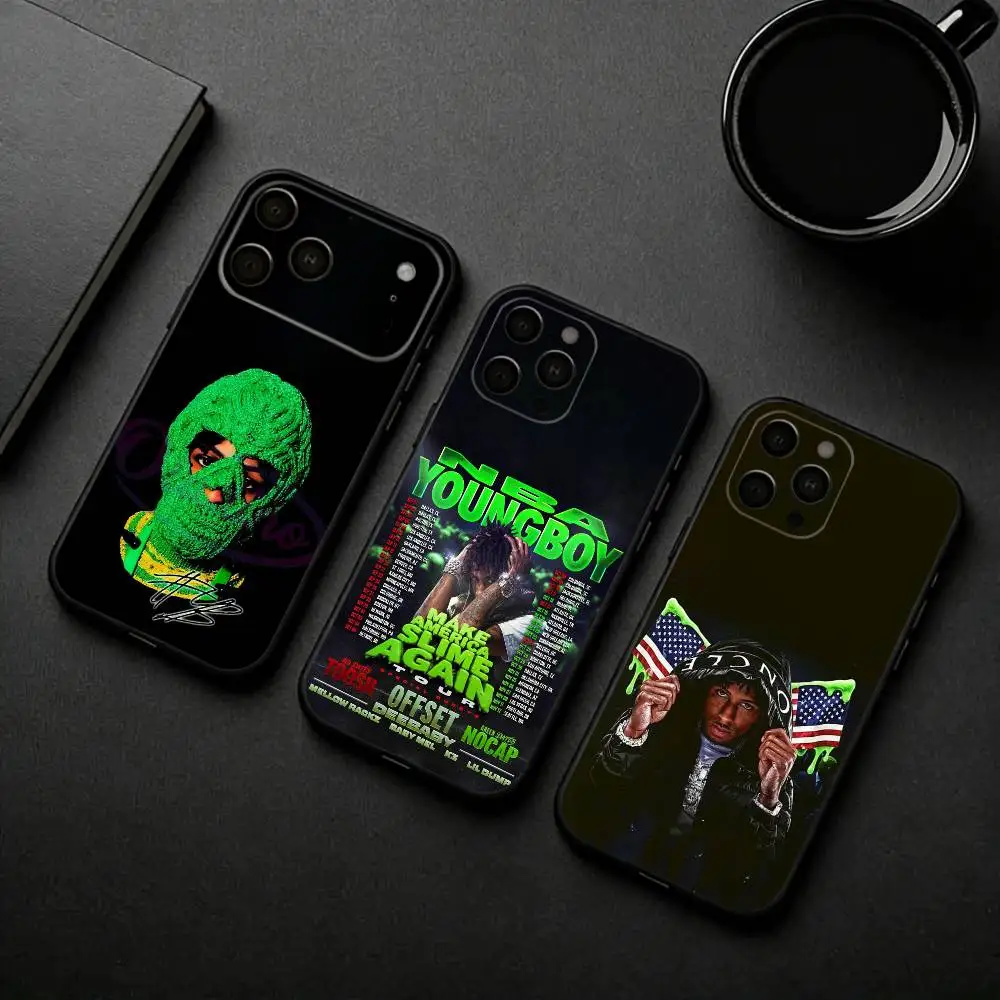 

YoungBoy Never Broke Again Tour Phone Case For iPhone 17pro,16,15,14,13,12,11 Plus,Pro Max,XS,Soft Silicone Black Cover