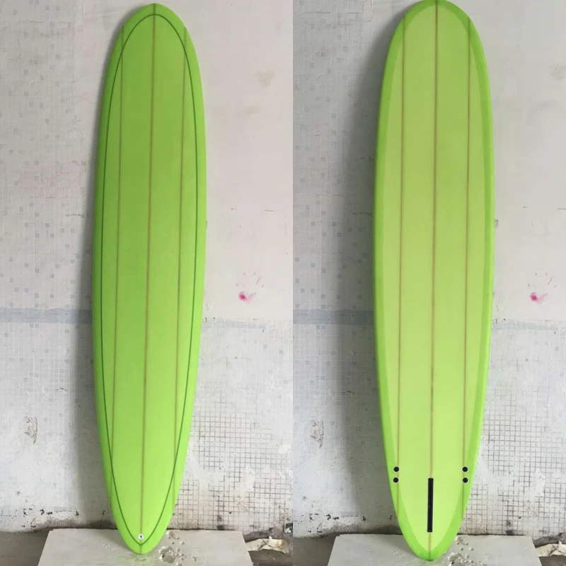 

Custom PU Long Surfboards Pin Tail Fiberglass Beginner Surfboard Surf School Manufacturer