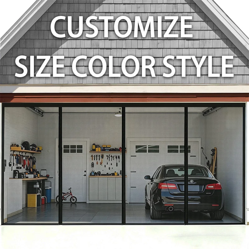 Magnetic Garage Door Screen Insect Mosquito Net Custom Size Anti Fly Insect large-Size Screen Doors Pavilions Balconies Outdoor