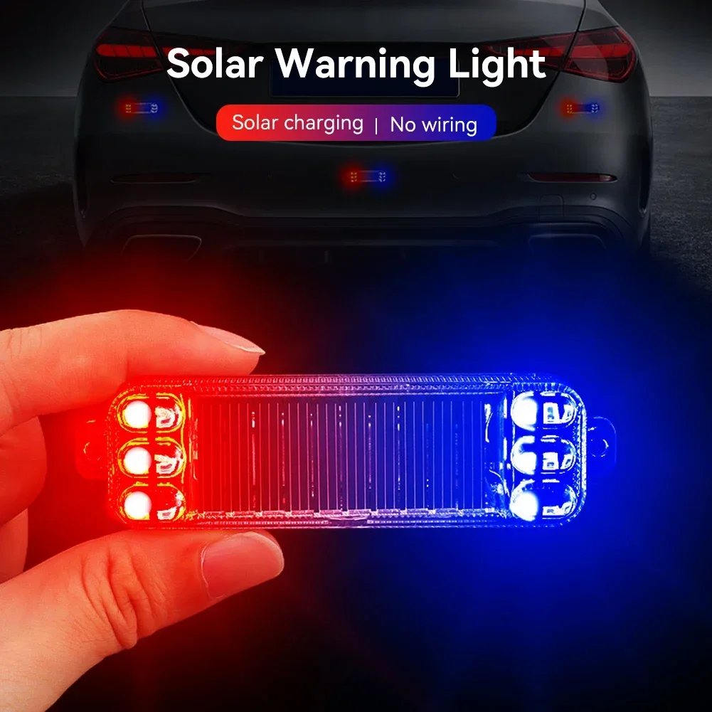 Solar Warning Light Car Rear Collision Prevention Strobe Light Night Motorcycle Electric Vehicle Bicycle LED Tail Flashing Light