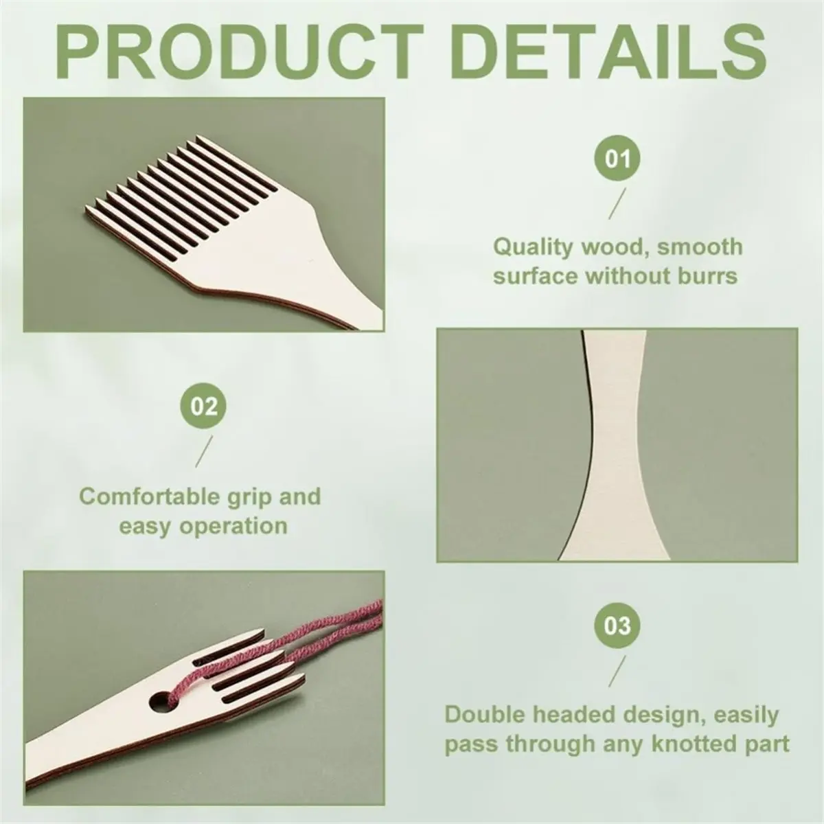 Best sales 2026 8pcs Wooden Weaving Comb Kit for Blanket Making,Wood Tapestry Beater Comb for Knitting Handcraft Tapestry Rug