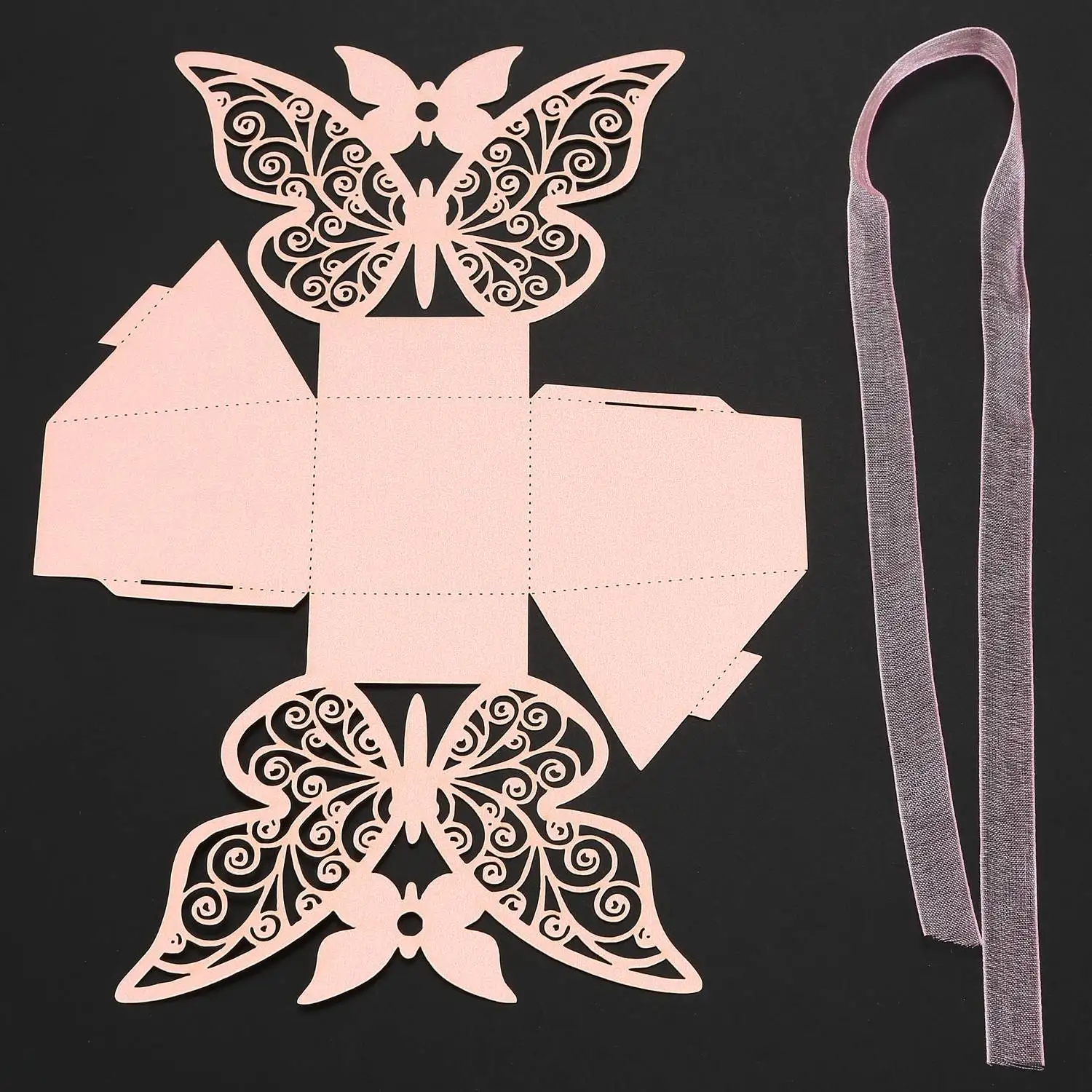 Butterfly Wedding Favour Box, Presentes De Festa De Aniversário, Caixas De Doces, Rosa, 50Pcs