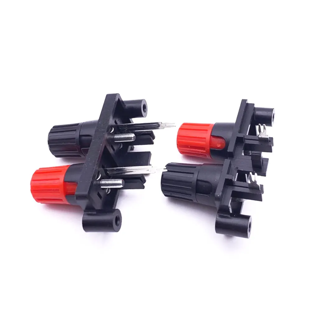 1Pcs 2Position 4mm Banana Socket External Audio Jack Speaker Amplifier Screw Post Terminal Block Connector Straight/Bend Pin