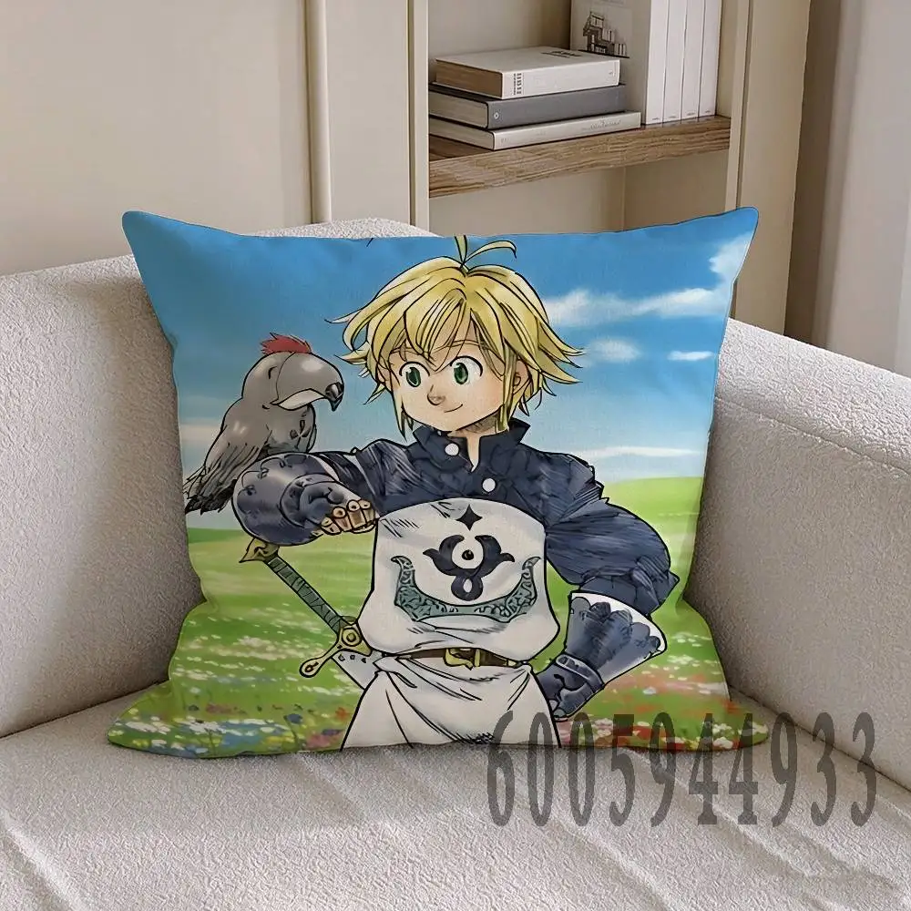M-Meliodas Throw Pillow Cover Home Decor Art Design Decor Pillowcase Cushion Cover for Bed Sofa Living Room, Indoor and Outdoor
