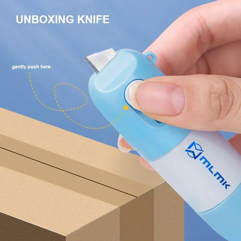 Thermal Paper Correction Fluid with Retractable Unboxing Knife Privacy ID Information Blackout Theft Protection Mini Box Cutter