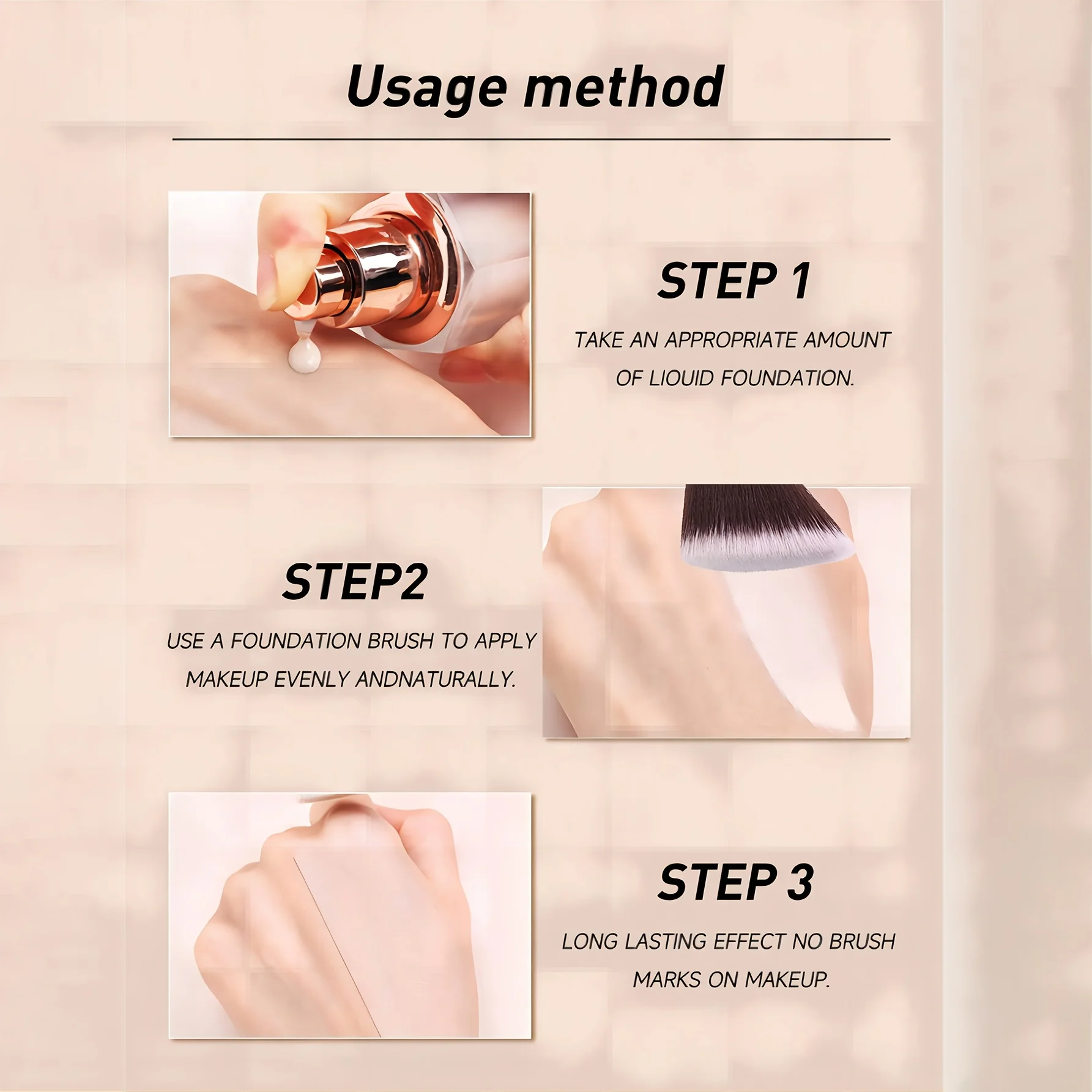 Professioneller Weitwinkel-Foundation-Pinsel mit Rechteckigen Borsten, Geeignet für Alle Hauttypen, Synthetisches Make-up-Werkzeug – Detail 8