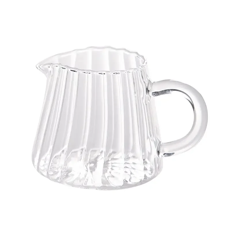 Striped Simplicity Handwork Small Milk Pot Heat-resistant Glass Exquisite Milk Cup Tea Dispenser Milk Pot Espresso Measuring Cup