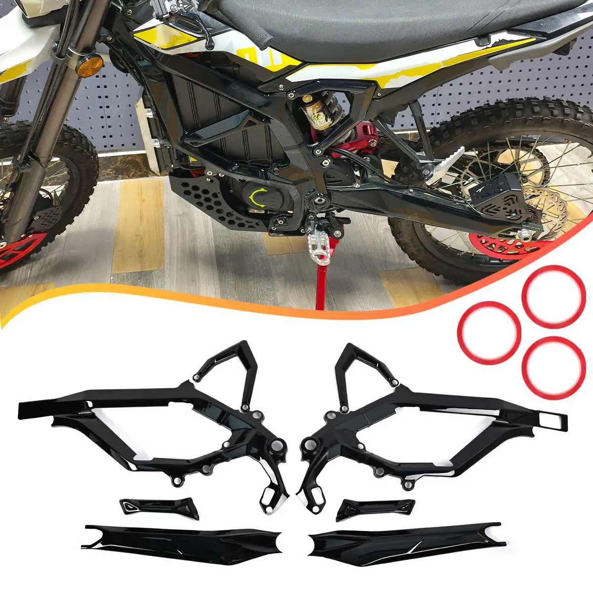 Motorcycles Frame Guard Fairing Body Kit Carbon Fiber Protective Decorative Cover Sticker For Sur-Ron Ultra Bee Electric Bike