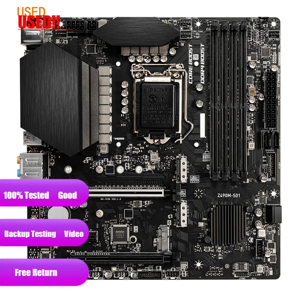 MSI  Motherboard  Z490M-S01 128GB LGA 1200 DDR4 Micro ATX Mainboard 100% Tested Fully Work