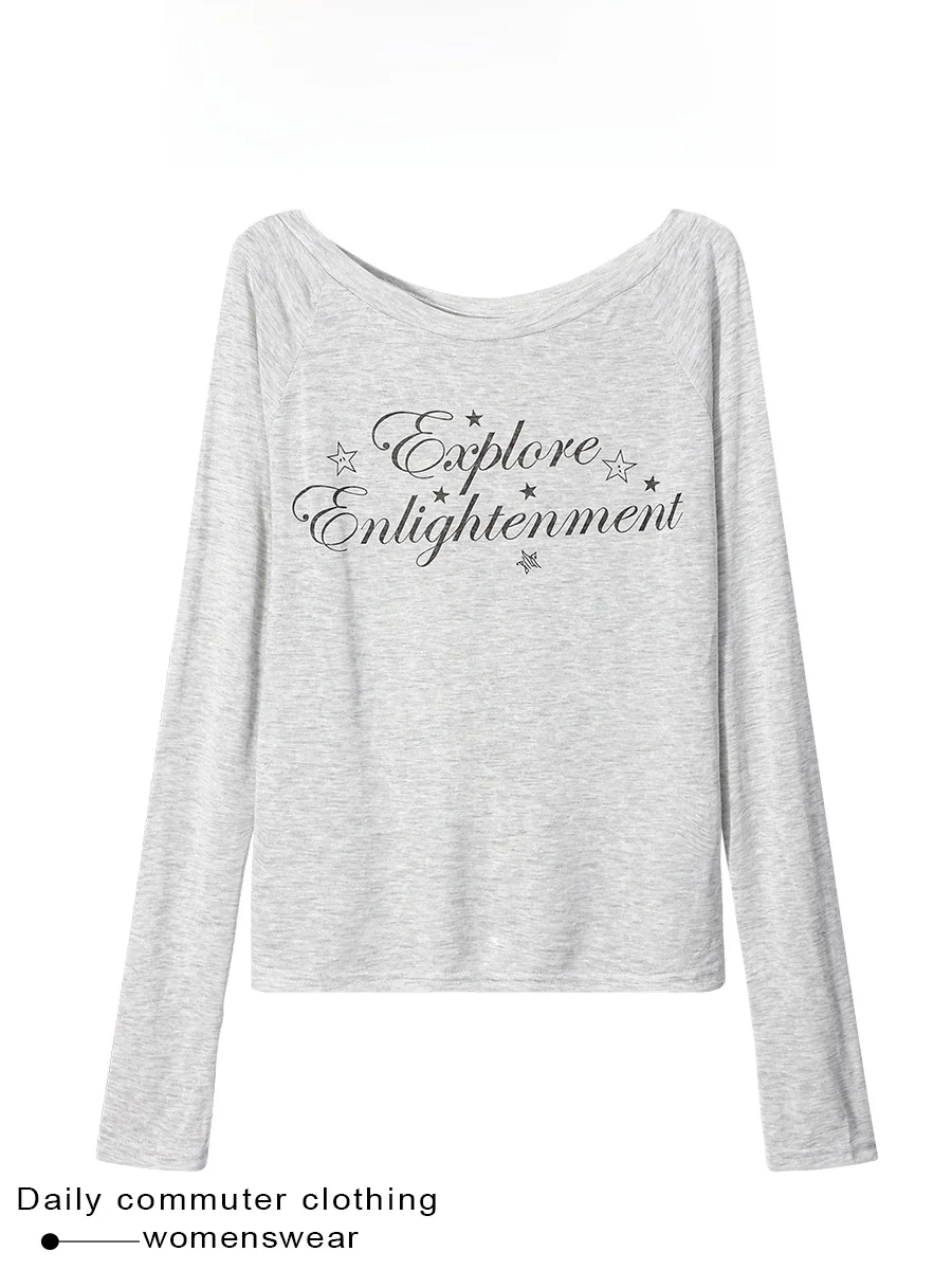 Coshehkg Retro Lazy Letter Print Sun Protection Cover up Women's Summer New Two-Piece Set Beaded Strap Casual Style T-Shirt
