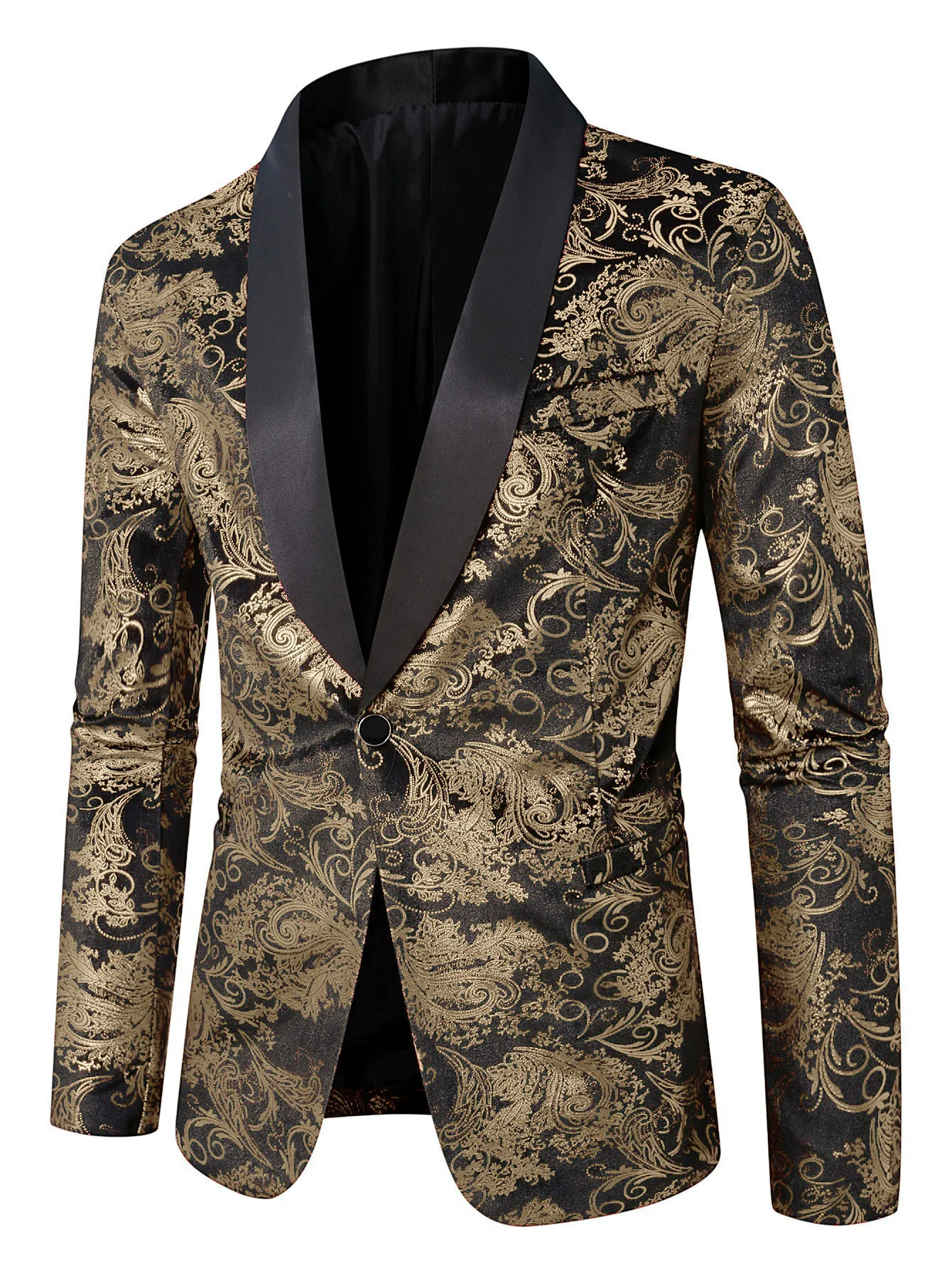 High-Quality-Men's-Spring-Autumn-Suit-Jacket-Fashion-Blazer-Black-Collar-Purple-Print-One-Button-Jacket-Wedding-Party-Wear