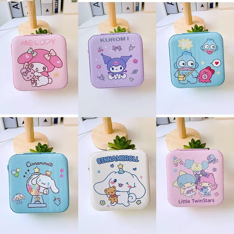 sanrio papelaria caixa de armazenamento cute girl heart jewelry box anel brincos colar brincos desktop box ferramentas de armazenamento de estudante 01