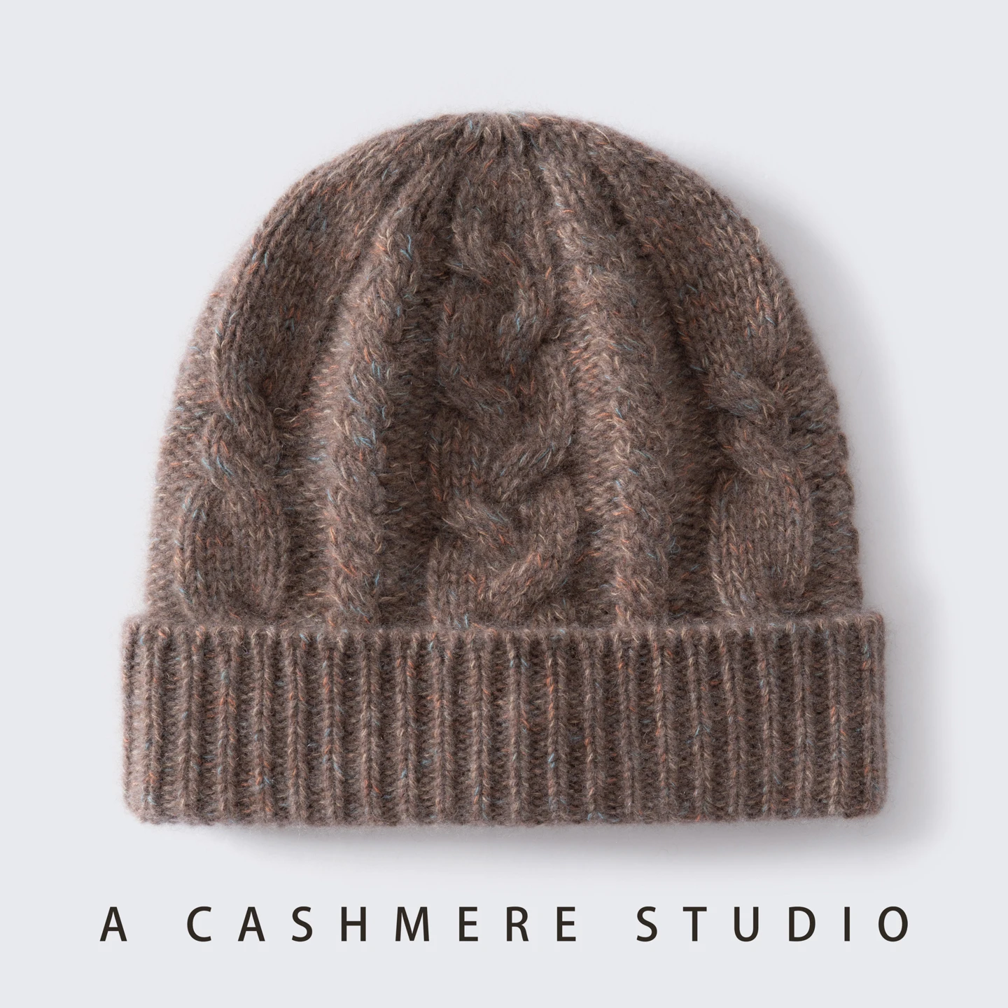100%Cashmere Hat For Women Winter New Thickened Fashion Speckled Yarn Twisted Knitted Beanies Hats Casual Outdoor Soft Warm Caps