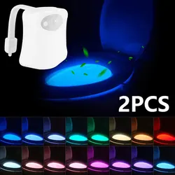 Toilet Night Lights 16-Color Changing Inside Toilet Glow Lamp LED Nightlight Motion Sensor Activated Bathroom Decoration