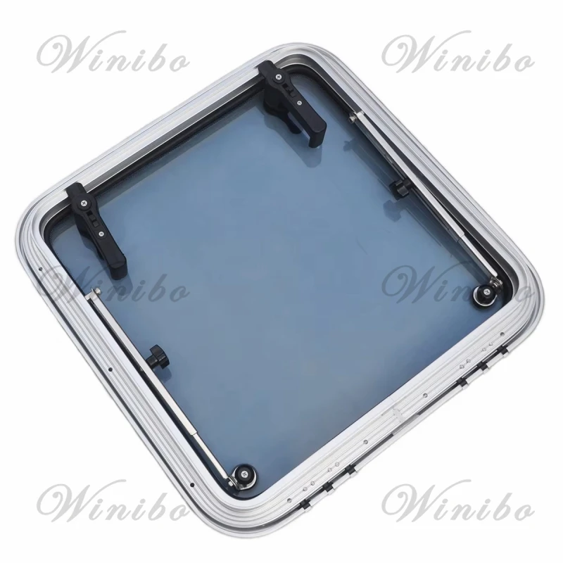 Small-Sized Marine Anodized Aluminum Square Hatch Porthole With Tempered Glass For Marine Boat Window