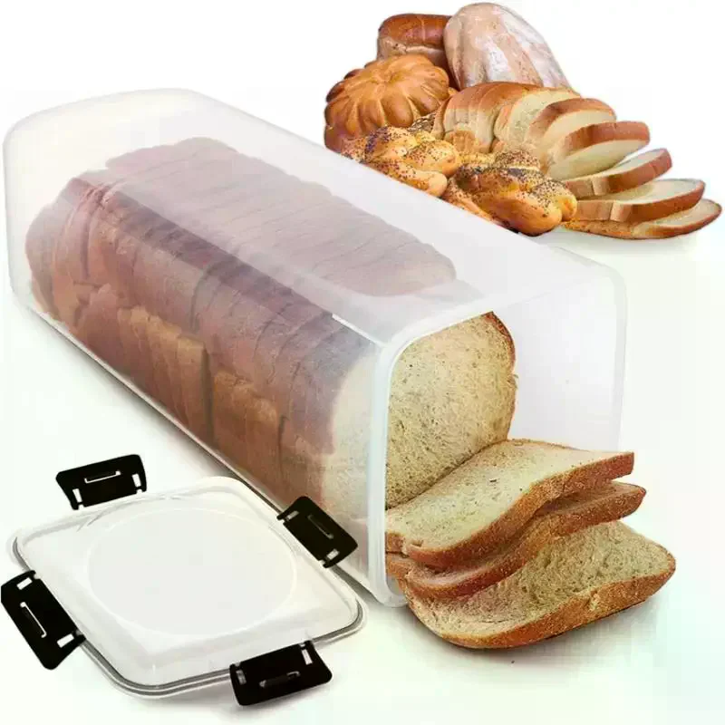Loaf Container Clear Airtight Bread Box With Lid Sandwich Bread Holder For Homemade Bread Tall Bread Saver For Kitchen Bread