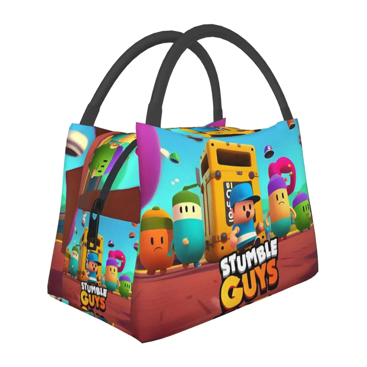 

Stumbleguys Funny Game Lunch Bags Portable Insulated Oxford Cooler Gaming Thermal School Tote