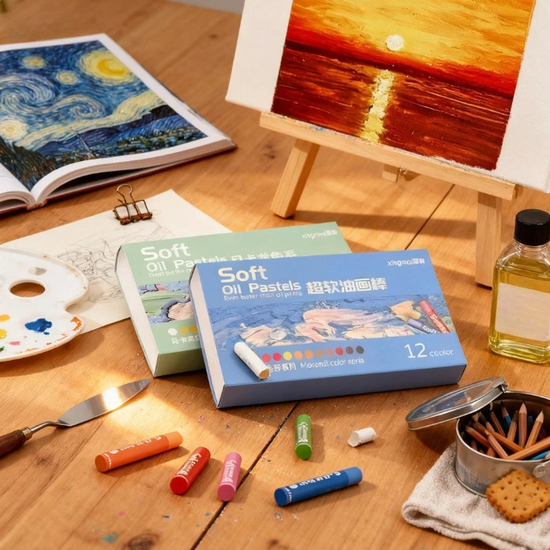 

12color Heavy Color Oil Pastel Strong Coverage Stackable Colors Children's Graffiti Painting Illustration Creation Sketch Design