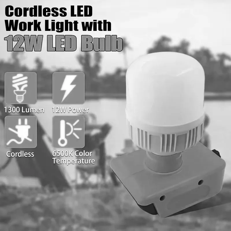 

Беспроводной светодиодный рабочий фонарь для Dewalt, 18 В, 20 В, литий-ионный аккумулятор, 12 Вт, 1300 лм, регулируемая яркость для внутреннего и наружного освещения на рабочем месте