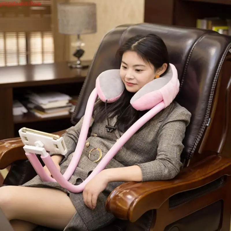 E8BA Hanging Neck Support Durable Anti Deformed U-shaped Plush Pillow Neck for Protection Supply Holder Durable