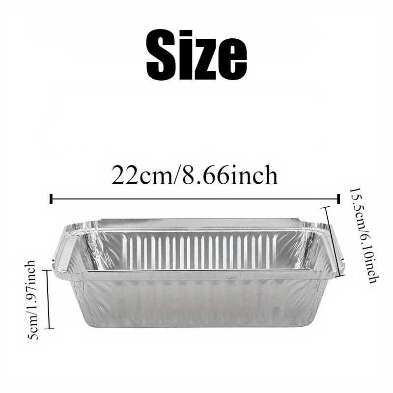 20/40PCS Aluminum Foil Trays Non-Stick Baking Pans Food Grade BBQ Bowl For Air Fryer Oven Baking Cooking Kitchen Tools view 2