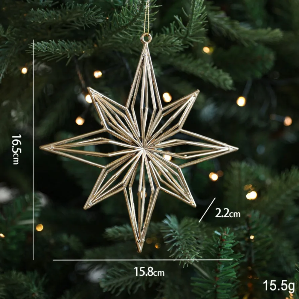 

Plastic Christmas Gold Plating Hanging Pendant Snowflake Elk Angel Xmas Pendants Butterfly Decorative Christmas Decoration
