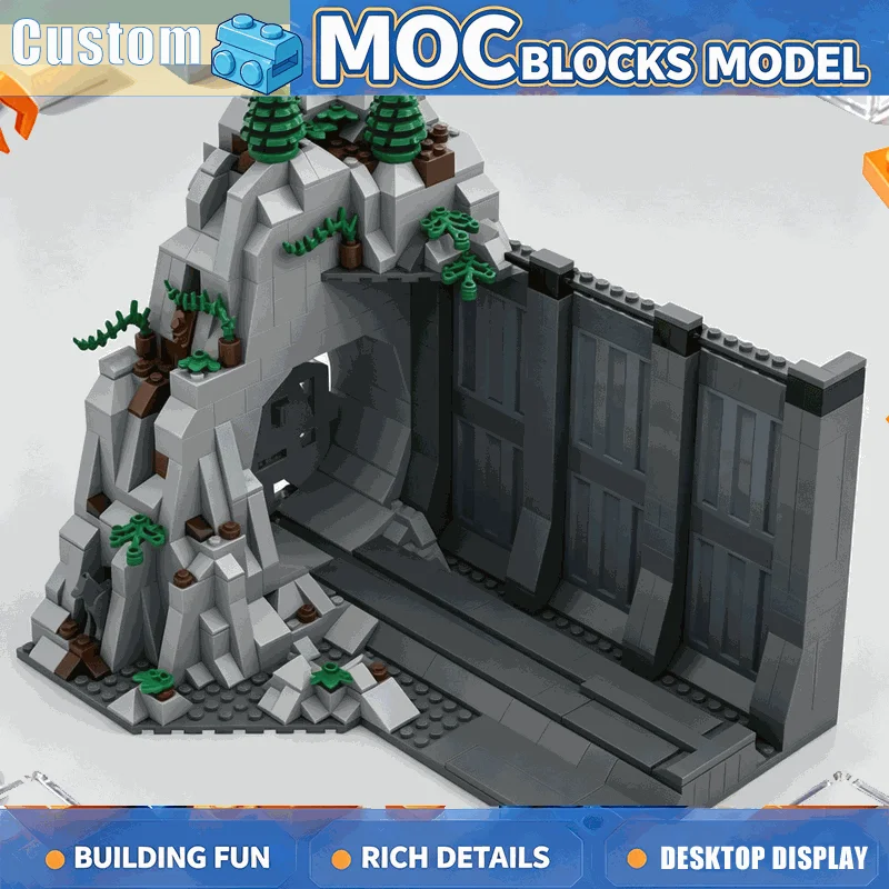 587PCS Mountain Tunnel Construction Scene Building Blocks Railway Diorama Model DIY Assembly Set Decor Collection Display Gift