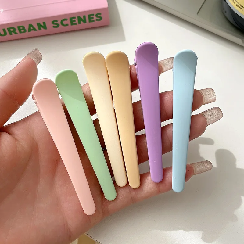 6 Colors Frosted Duck Mouth Clip Macaron Color Wash Face Makeup Side Clip Cute Large Hair Clip Simple Not Hurt Hair