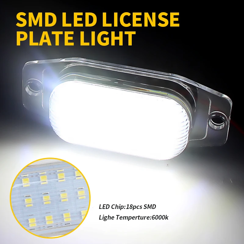 2PCS LED License Number Plate Lights Canbus For Lexus LX450 96-98 For Toyota Land Cruiser FJ80 91-97 FJ Cruiser XJ10 GSJ15 07-14 view 3