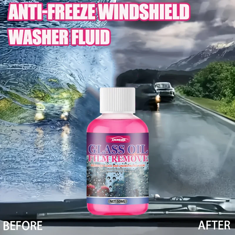 Car Glass Concentrated Coating Waterproof Windshield Wiper Fluid - Windshield Water Concentrated Formula for Clear Visibility - Antifreeze Protection for Winter - Keeps Smooth - Safer Travel in Winter