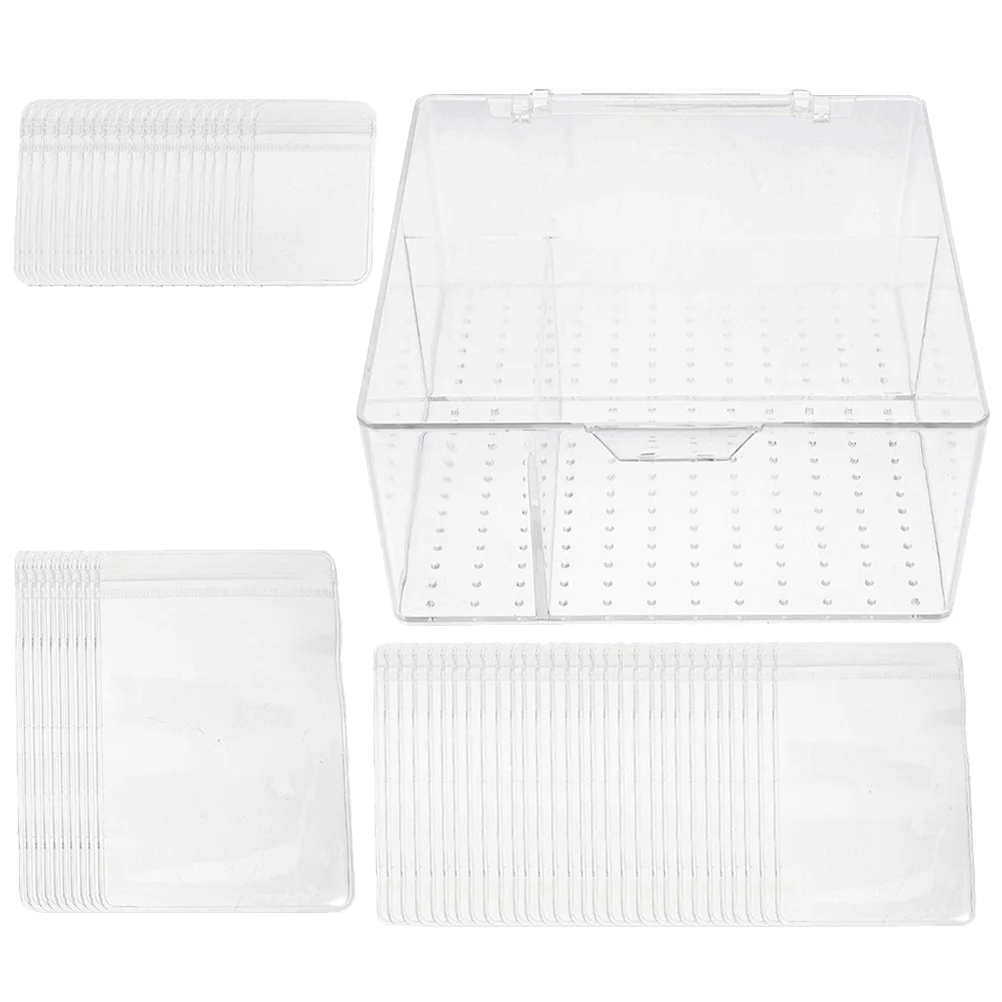 1 مجموعة 1 مجموعة واضح الاكريليك صندوق تخزين المجوهرات متعدد الشبكة المنظم الحقيبة الذاتي ختم أكياس شفافة للسفر القرط الدائري