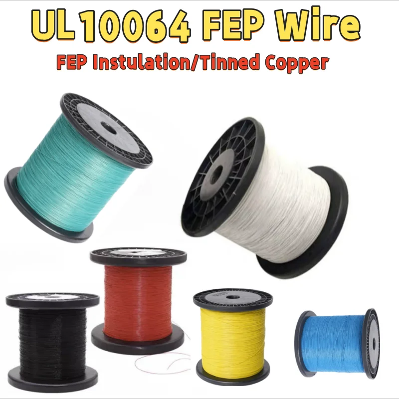 

UL10064 50/100M FEP Wire 40/36/34/32/30/28/26AWG PTFE Plastic Ultra Fine Micro Litz Wires Solder High Conductivity Copper Cable