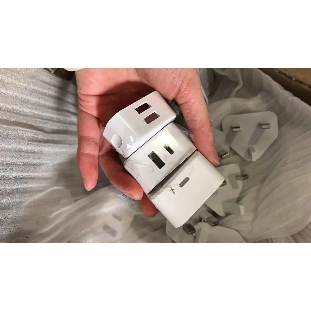 UK Plug Dual-Port Fake Power Adapter Storage Box - Pill Case Disguised Safe Transfer Organizer for Secure Storage