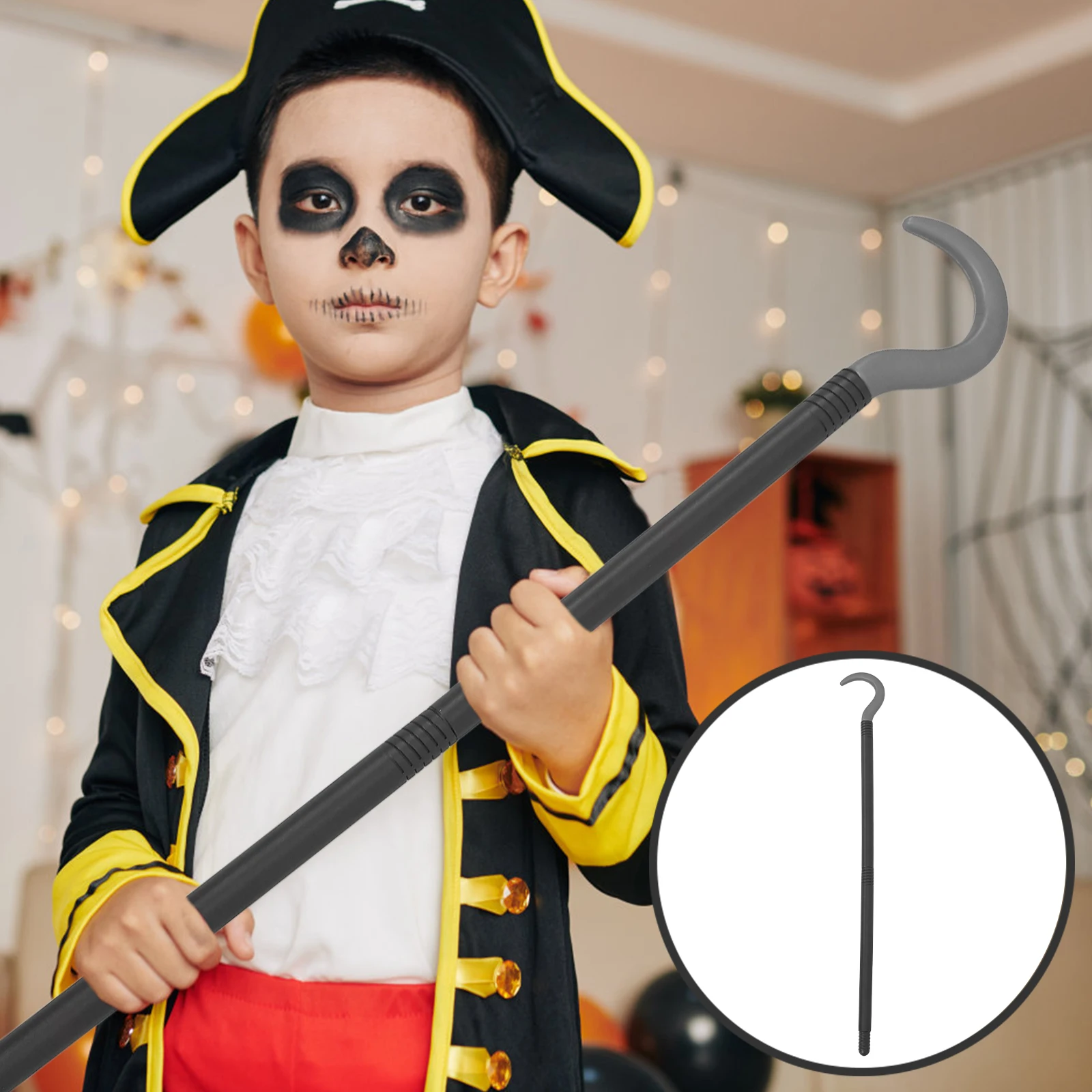 

Pirate Plastic Costume Prop For Cosplay Pirate Party Supplies Halloween Decor Adjustable Reusable Hook Hand