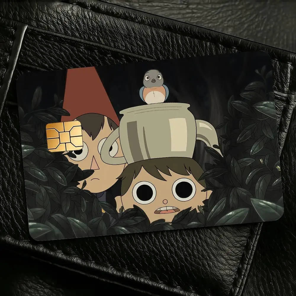 Cartoon O-Over G-Garden W-Wall Credit Skin Cover Card Stickers 4PCS Film Bus Pass Front Decoration Bank Debit Waterproof