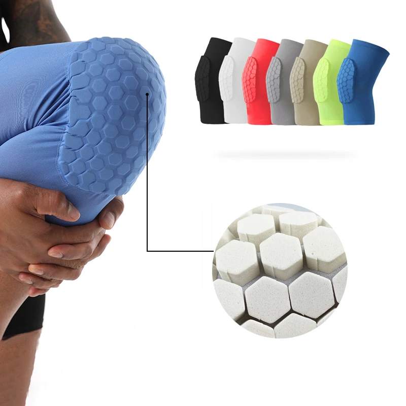 

1/2 шт. наколенники для волейбола и баскетбола, противоскользящие компрессионные наколенники с сотовой подушечкой для колена, мужчин, женщин, молодежи
