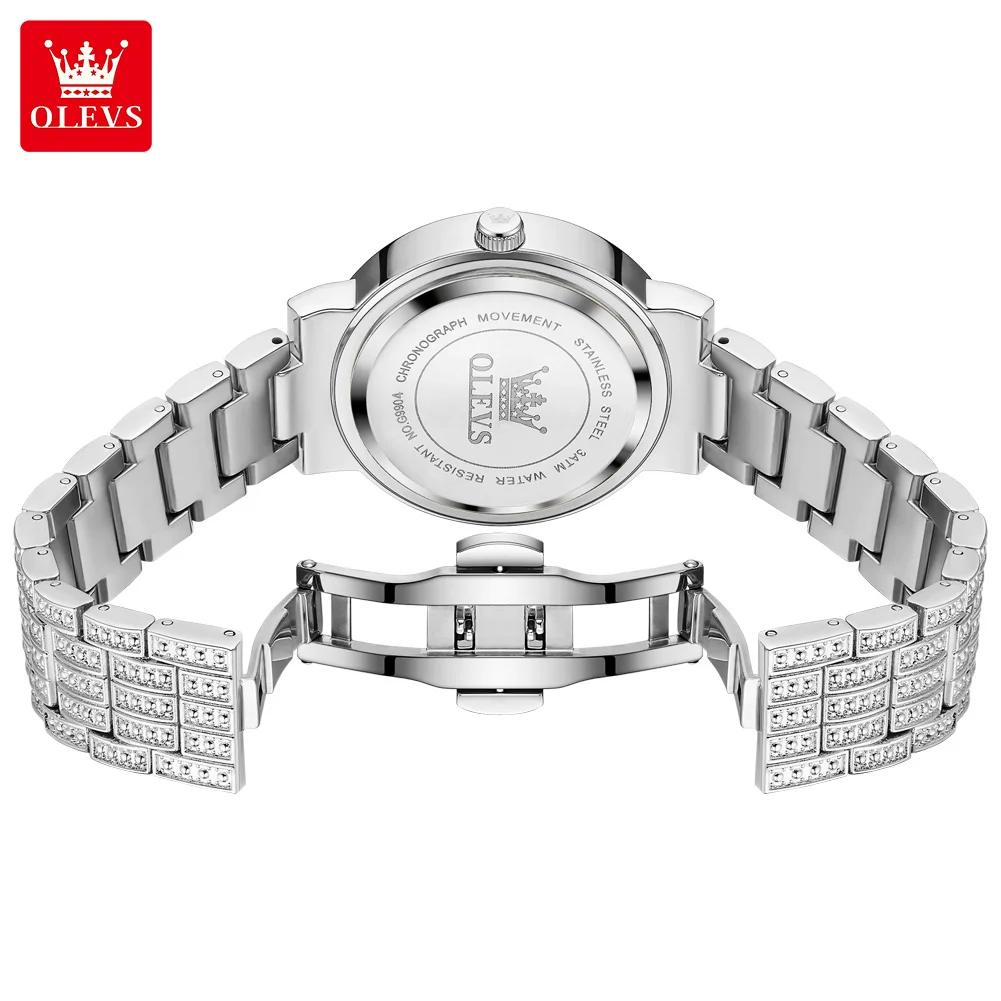 Брендовые часы OLEVS по всему небу, сверкающие женские кварцевые часы с шипами, водонепроницаемые часы 9904