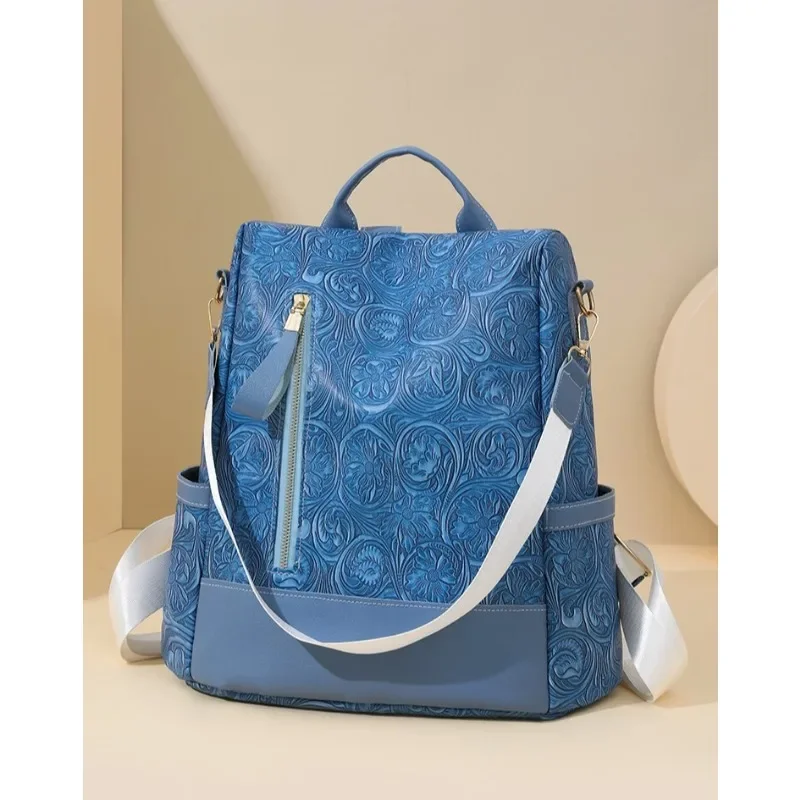 Exquisite Floral PU Fashion Backpacks High Quality Large Capacity Sense of Luxury Personality Backpacks for Women 2024 Hot Sale