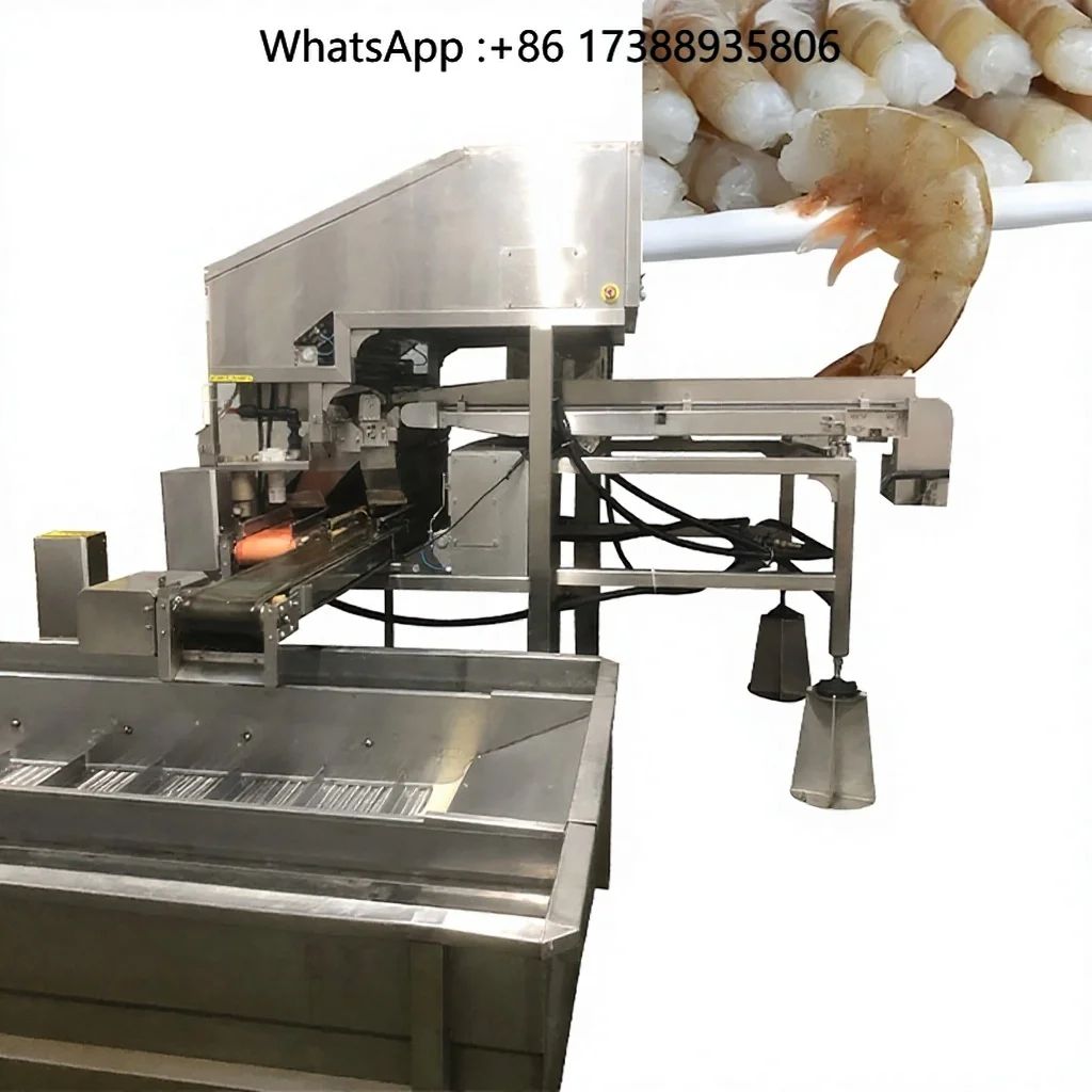 HOTIndustrial Shrimp Processing Unit Multifunctional for Head Removing Shrimp Deheading System Prawn Deheading Line Prawn Header