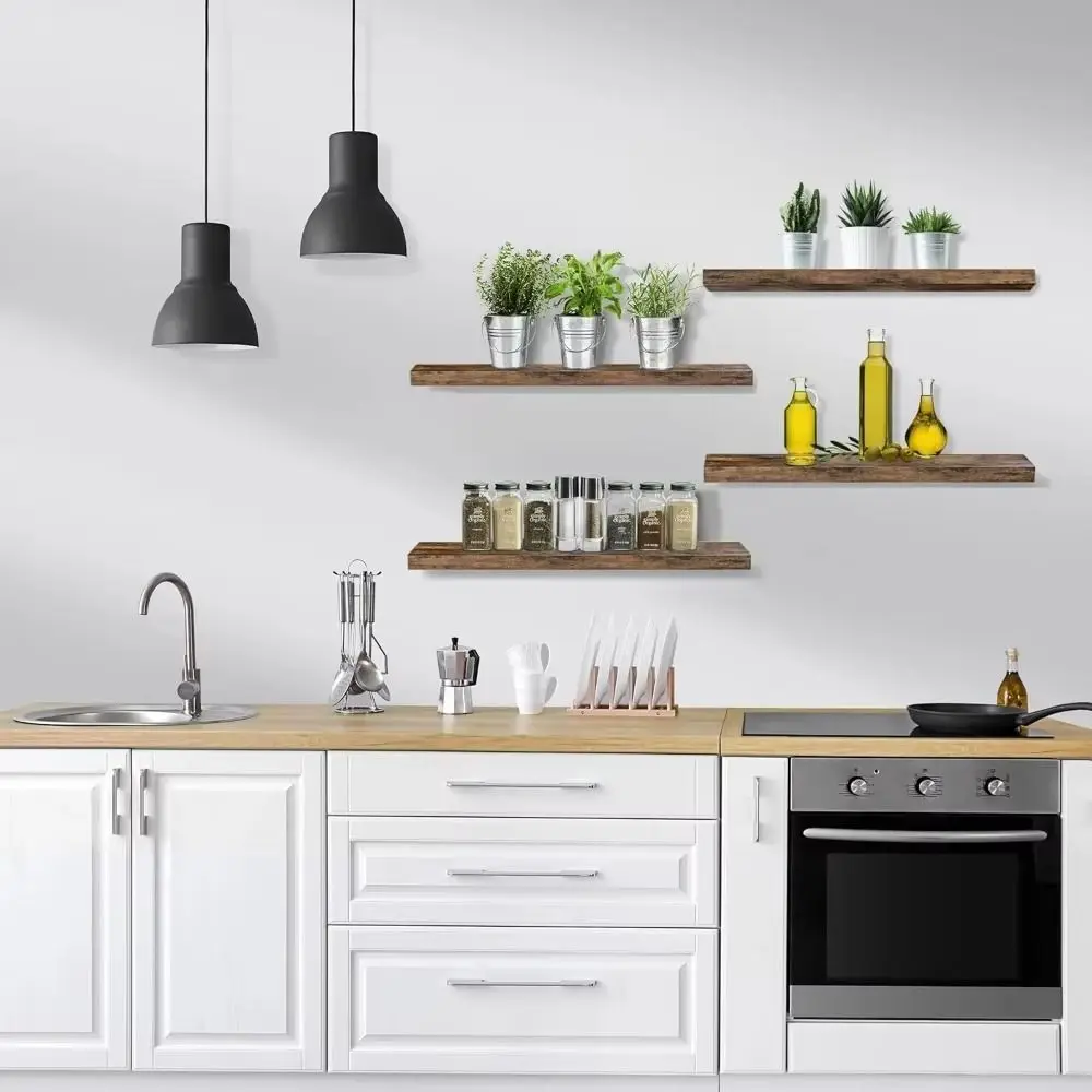 

Плавающие полки из цельного дерева, плавающий дизайн, настенная книжная полка, книжная полка, стеллаж для хранения