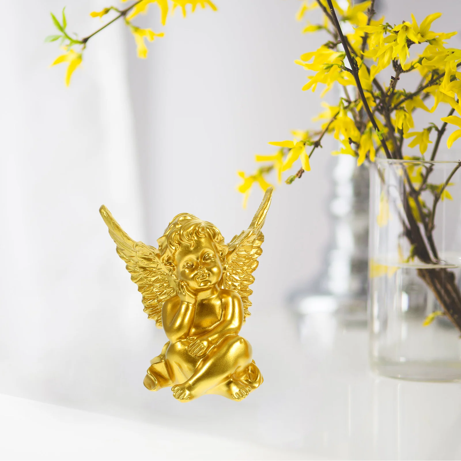 

2pcs Angel Resin Figurines Desktop Decoration For Home Decor Wedding Party Resin Crafts Figurines Home Ornaments