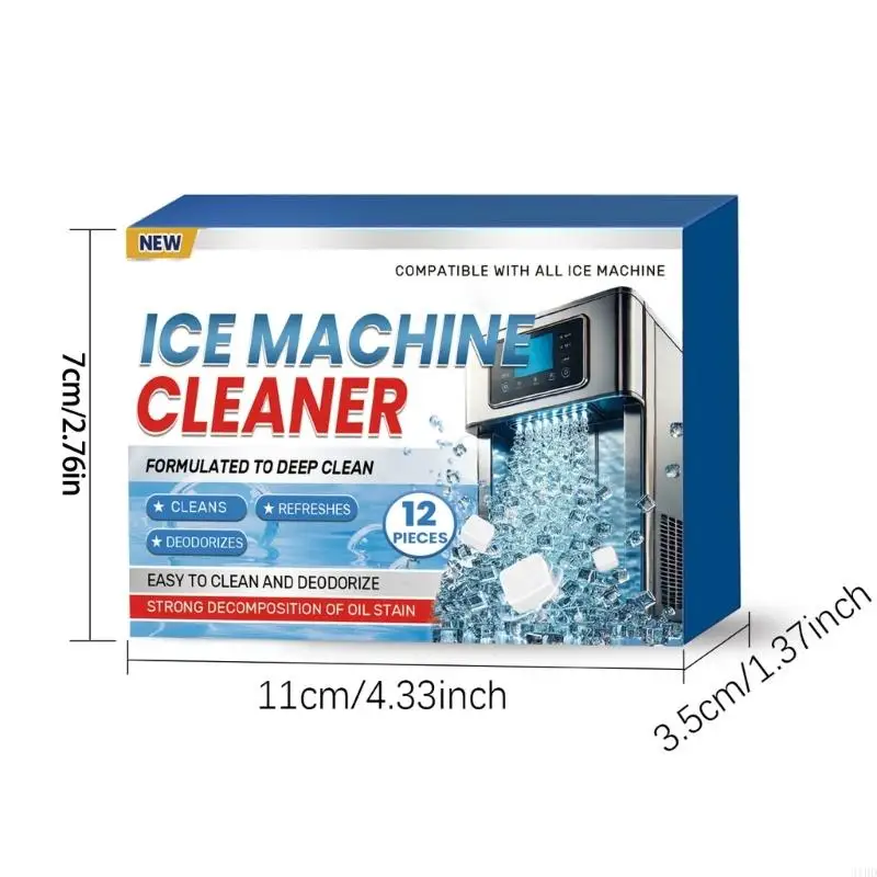 31BD 12Pieces Ice Makers Machine Descaler Tablettes pour production glace sûre hygiénique Home and Commercial