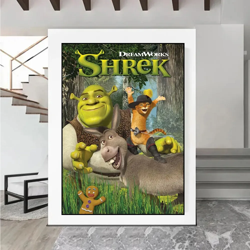 Abstract Shrek 2 Movie The Trio Posters Print Cartoon Funny Donkey Canvas Painting Wall Art Pictures For Living Room Home Decor