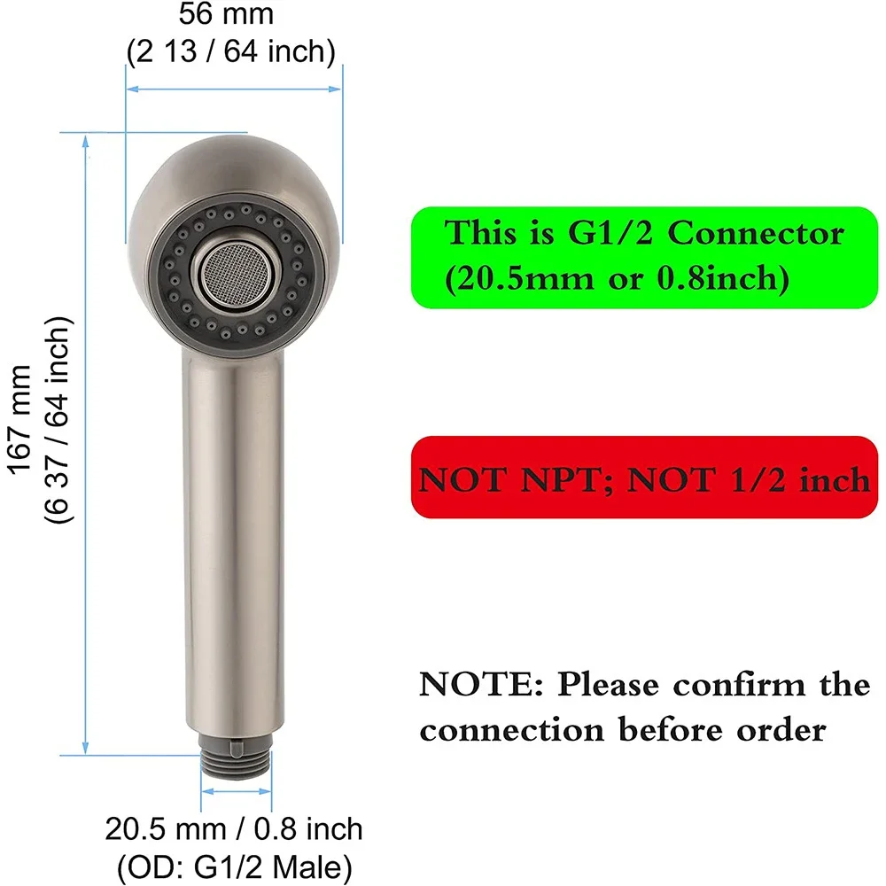 صنبور المطبخ دش رئيس بخاخ قابل للسحب مع زر الضغط التبديل 2 طرق المياه ABS المطبخ الحنفية سحب رأس دش G1/2 #5