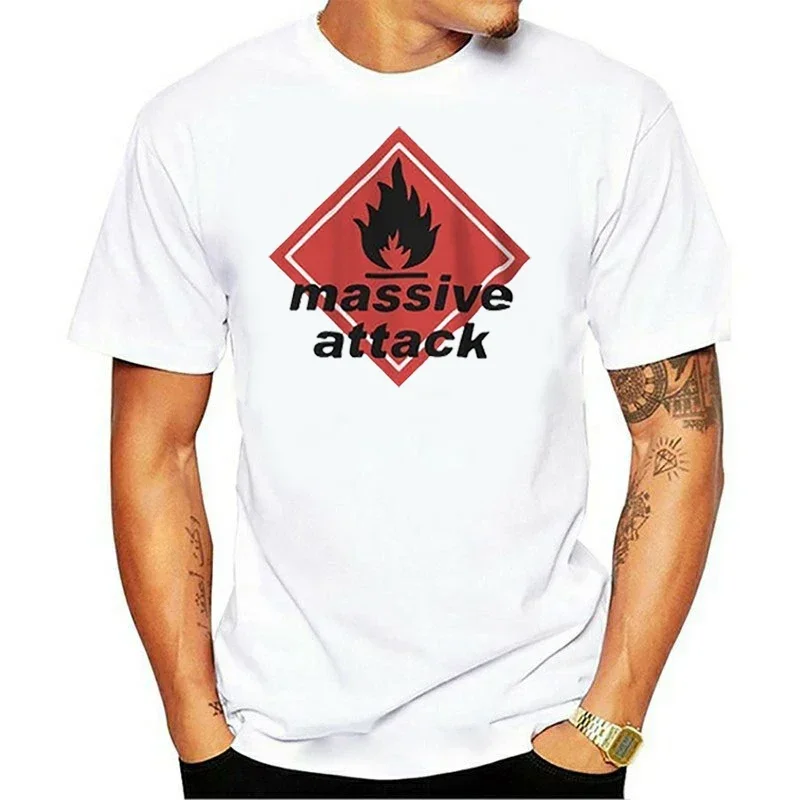

Massive Attack Black White Print Tees Men Women Short Sleeve Modal Breathable Graphic T Shirts Harajuku Casual Streetwear Tops