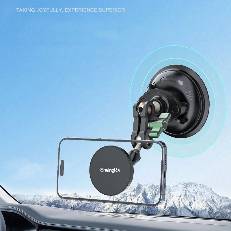 Universal Suction Cup Magsafe Phone Holder for IPhone 14 13 12 360 Rotating Car Sucker for Insta360 X3 One X2 Camera Accessories