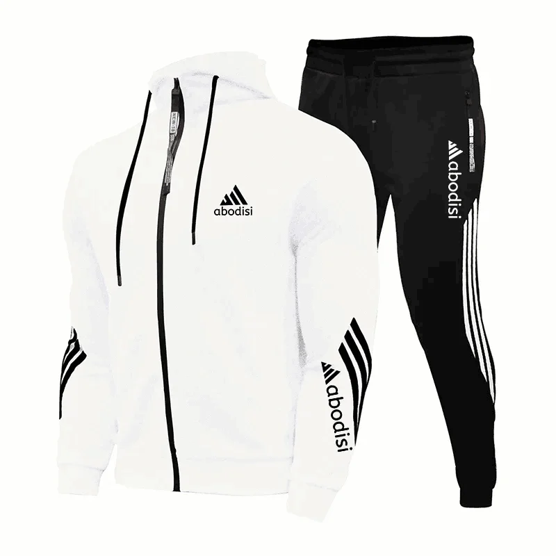 Ensemble de 2 pièces d\'entraînement pour hommes, vêtements de marque à capuche, décontractés et sportifs, pour fitness, chauds, nouvelle collection