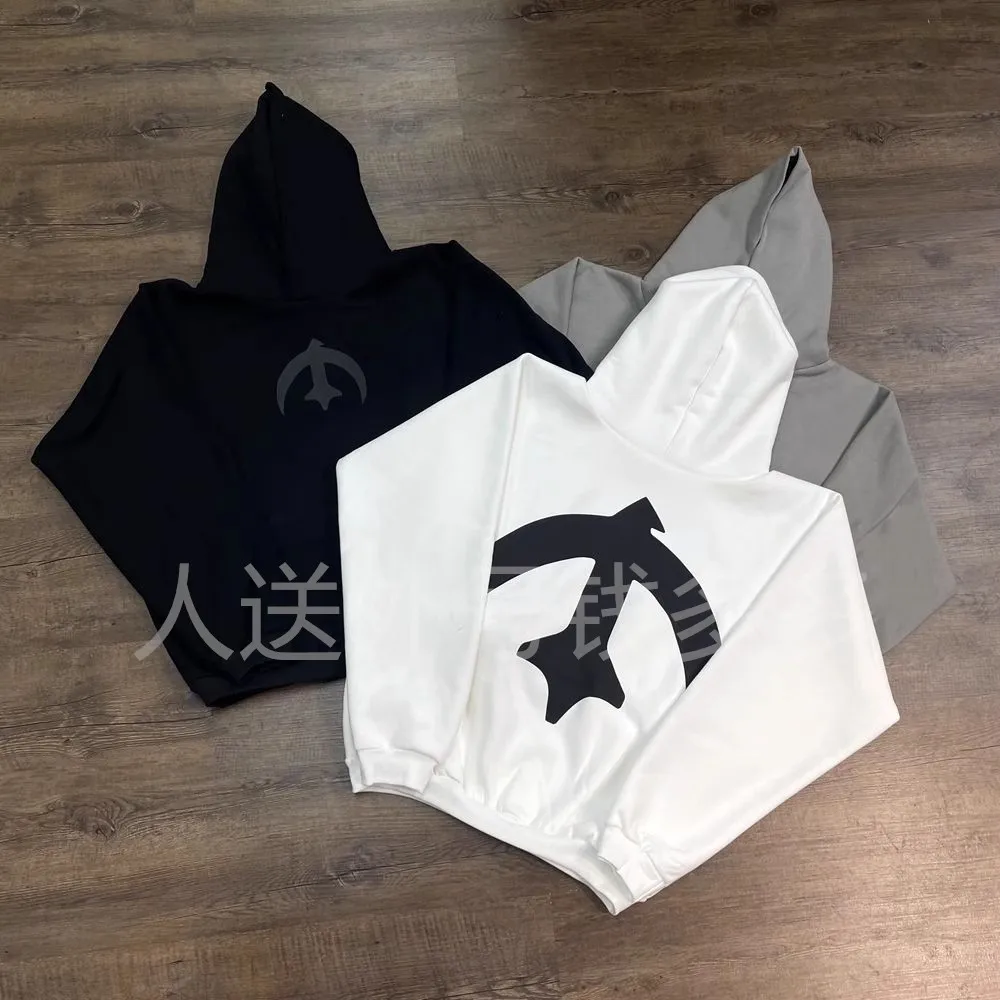 

Kanye West Vultrues Rudder Print Fleece Hoodie Men Women High Quality YZY Black White Gray Oversize Droped Shoulder Sweatshirts