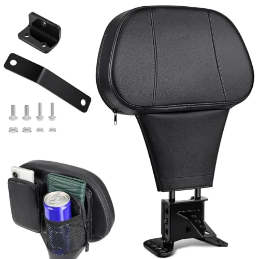

Driver Rider Backrest for Harley Davidson Touring Models 1988-2024,Detachable Design with Plug-in Interface, Black ABS Plastic